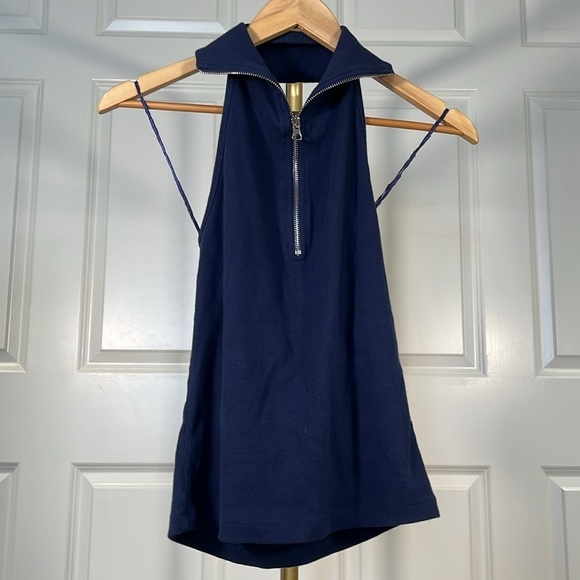Anthropologie Maeve 1/2 zip halter ribbed tank - Picture 4 of 9